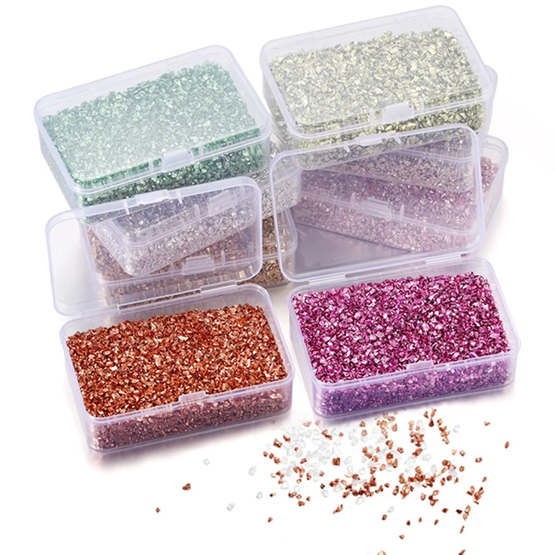 80g/Box Color Irregular Resin Filling Crushed Glass Stones For DIY Epoxy Resin Mold  Jewelry Making Crystal Nail Art Decoration image 6