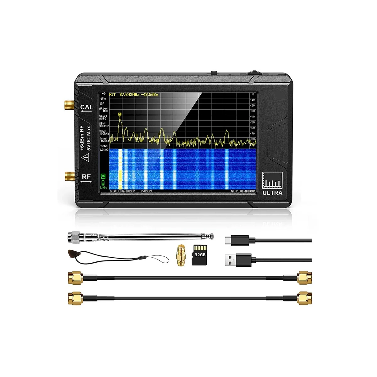 analisador de frequencia handheld tiny sa ultra polegada 100khz53 ghz adicionar 32gb card network tester 01