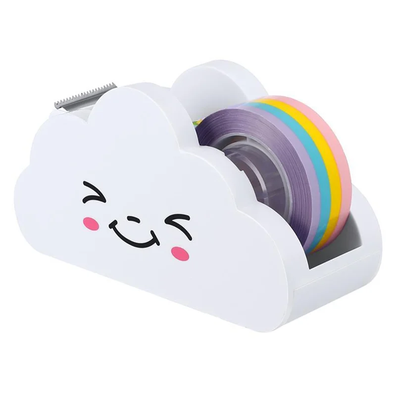 

Tape Rainbow Tape Cloud Cutter Student Handbook Desktop Tape Cutter Cute Packaging Tape Machine Student Supplies