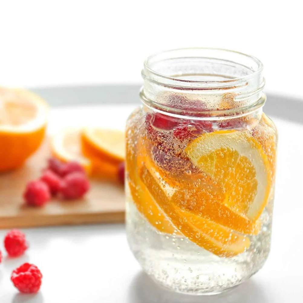 

6Pcs Glass Tea Storage Jars Transparent Airtight Round Cans Kitchen Food Preservation Glass Containers Dried Fruit Storage Jars