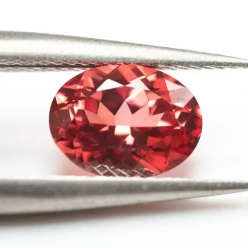 Lab Grown Padparadscha Oval Cut Fire Lotus Color Charm Artificial Gemstone for Diy Jewelry Making Gift Selectable AGL Certificat