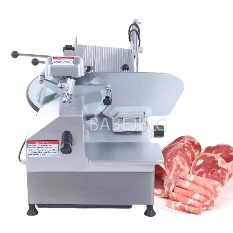 Commercial Stainless Steel 12 Inch Blade Meat Slicer Easy to Operate Fresh Lamb Roll Cutting Machine for Frozen Meat