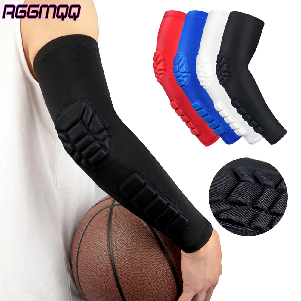 

Arm Elbow Sleeves with Honeycomb Protection - Shock Absorbing Pads for Sports & Training. Unisex Design for Youth/Adult, 1PCS