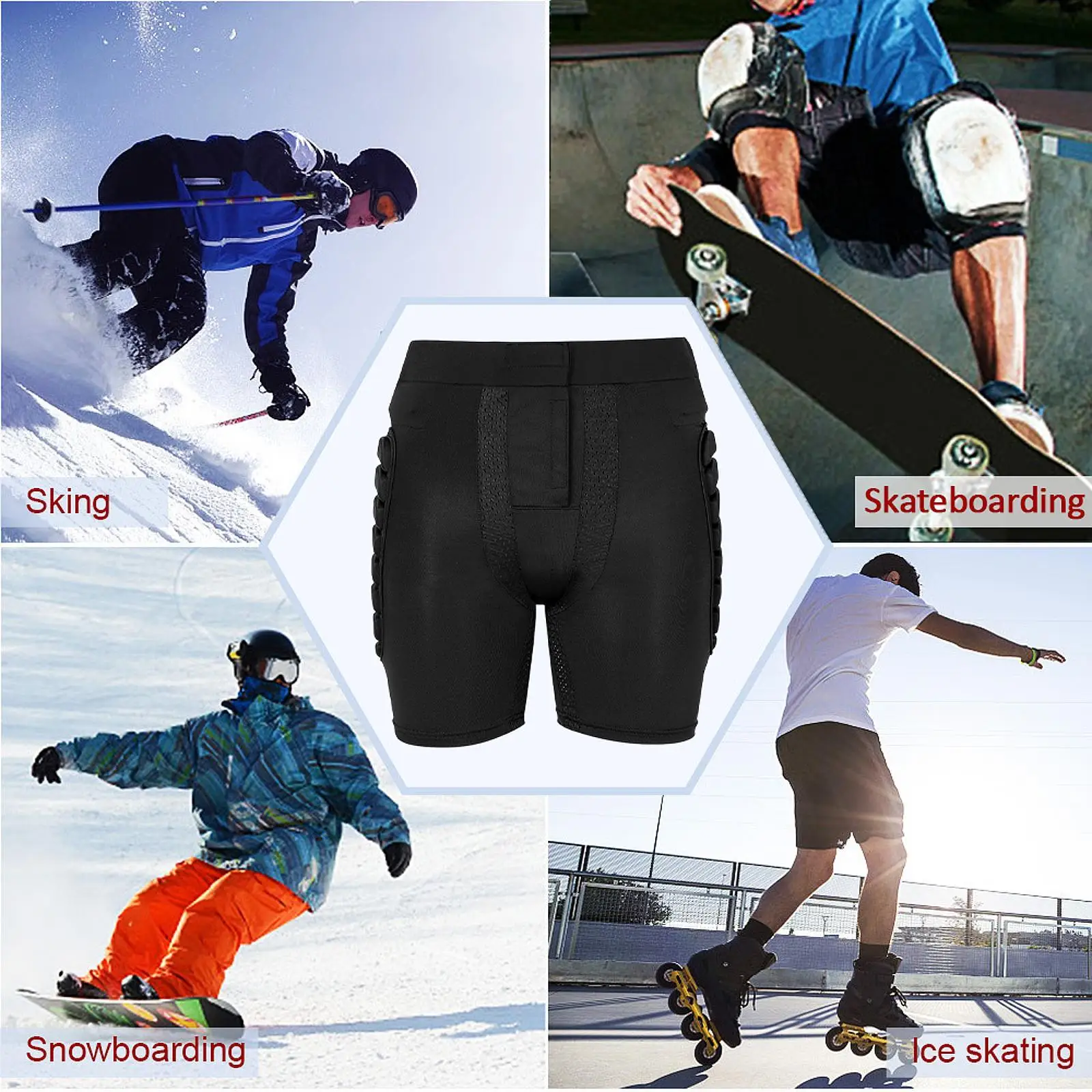 Picture 6: Hip Protector Protection Pad Thick EVA Skating Protective Pants for Snowboarding Riding Skating