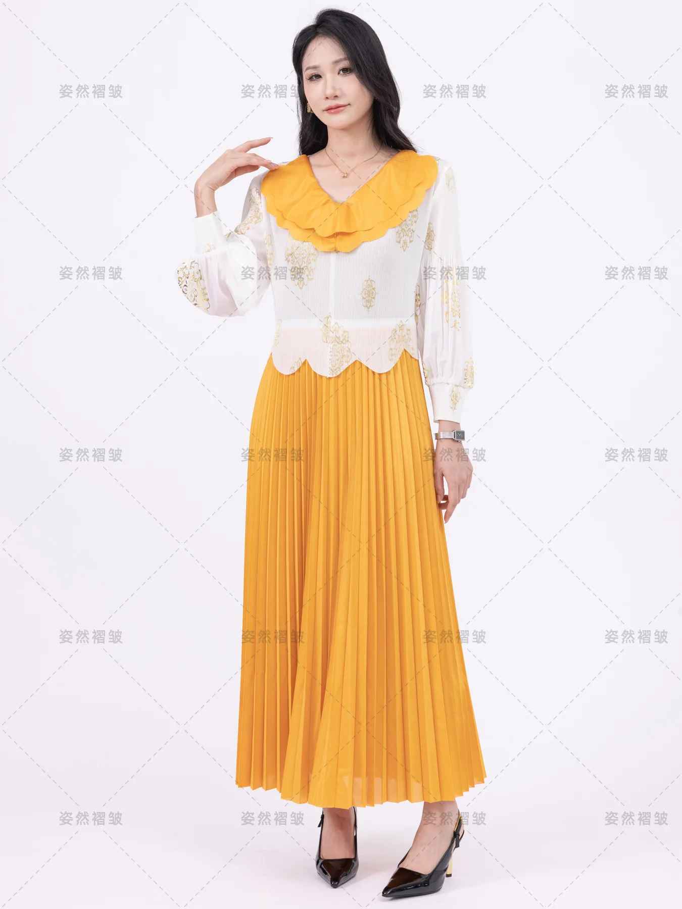 Luksusowe sukienki plus size dla kobiet, plisowane sukienki szyfonowe Miyake z długim rękawem, eleganckie sukienki wieczorowe na przyjęcia i bale, modne damskie sukienki.