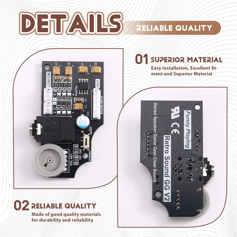 -A15I Dual Channel For SEGA Game Gear Audio Board Featuring ELNA Audio Capacitors, Max Double Volume
