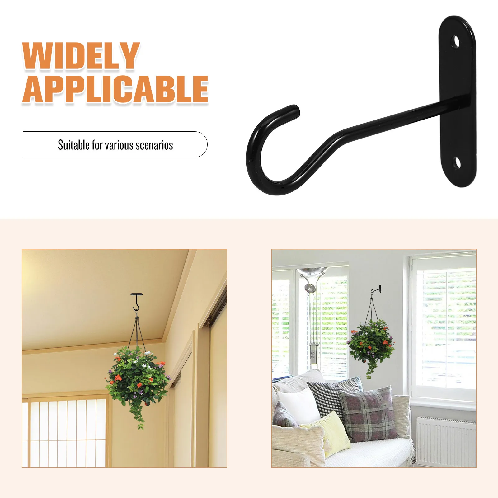 2Sets Ceiling Hooks for Hanging Plants Versatile Indoor Outdoor Plant Pot Holder for Flower Basket Lanterns Wind Chimes Bird view 4