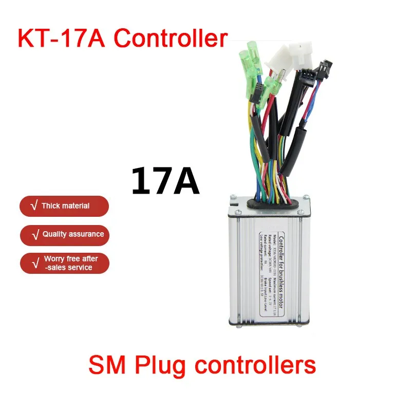 Original Electric bicycle Controller 36V/48V 6-Tube KT 17A Square Wave Controller SM Plug,E-Scooter refit accessories