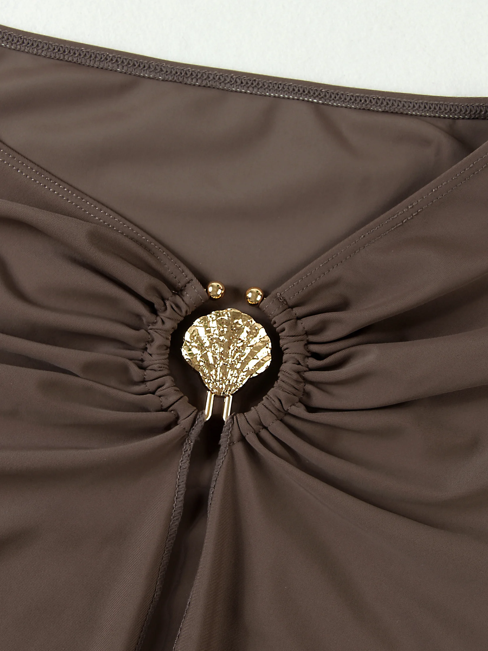 New Stylish Bikini 3 Piece Sexy Shell Swimsuit and O Ring Long Skirt Brazilian Biquini High Split Beachwear Vacation Outfit K131