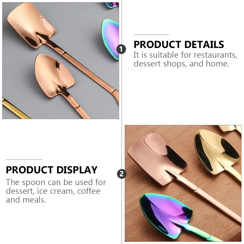 

2Pcs High-Quality Stainless Steel Coffee Spoon Set, Fashionable Dessert & Mixing Spoon for Home & Restaurant