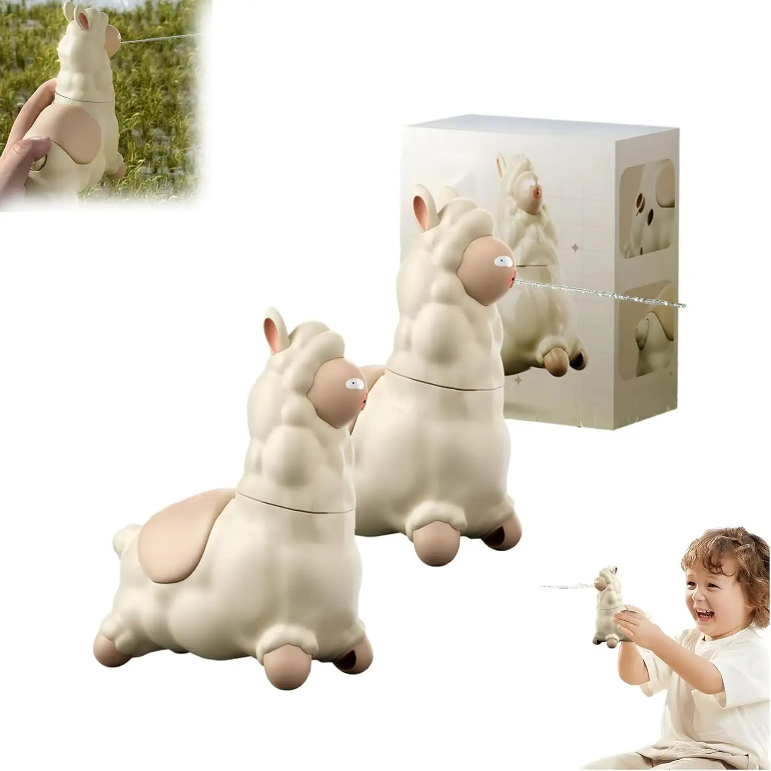 Spuckendes Lama-Wasserspielzeug, Lama-Spritzerpistole, interaktives Alpaka-Wassersprüher, für sommerliches Hinterhof-, Strand- oder Badewannen-Wasserspiel