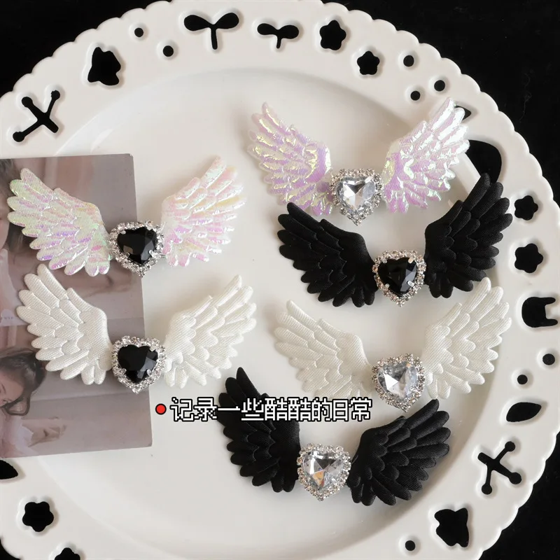 Lolita Kopf bedeckung Sweet Heart Diamond Wings Haarnadel Haarschmuck Punk Cosplay Zubehör