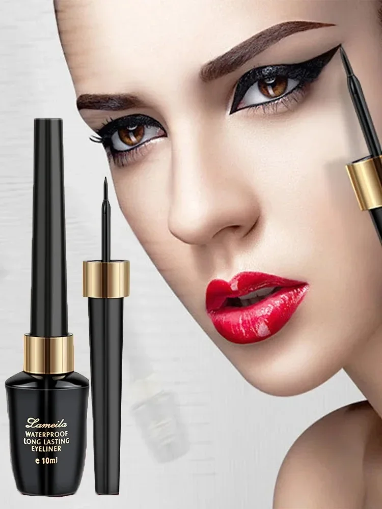 قلم تحديد عيون سائل أسود برأس صلب فائق النعومة - يدوم طويلاً ومقاوم للماء | مثالية لبطانة دقيقة (مكياج يومي/حفلة) #2