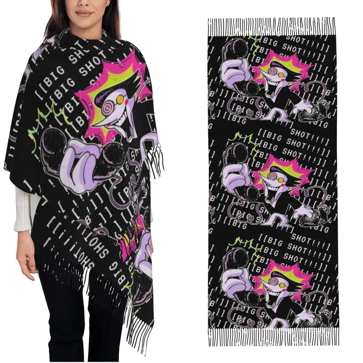 

Deltarune шаль для женщин зимний большой мягкий шарф пашмины шарфы с кисточками