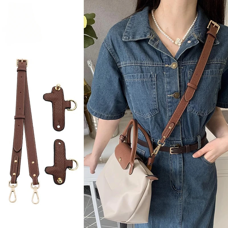 Genuine Leather Shoulder Strap Set Bag Strap For Longchamp Tote Bag S M Punch-free Crossbody Strap Transformation Accessories