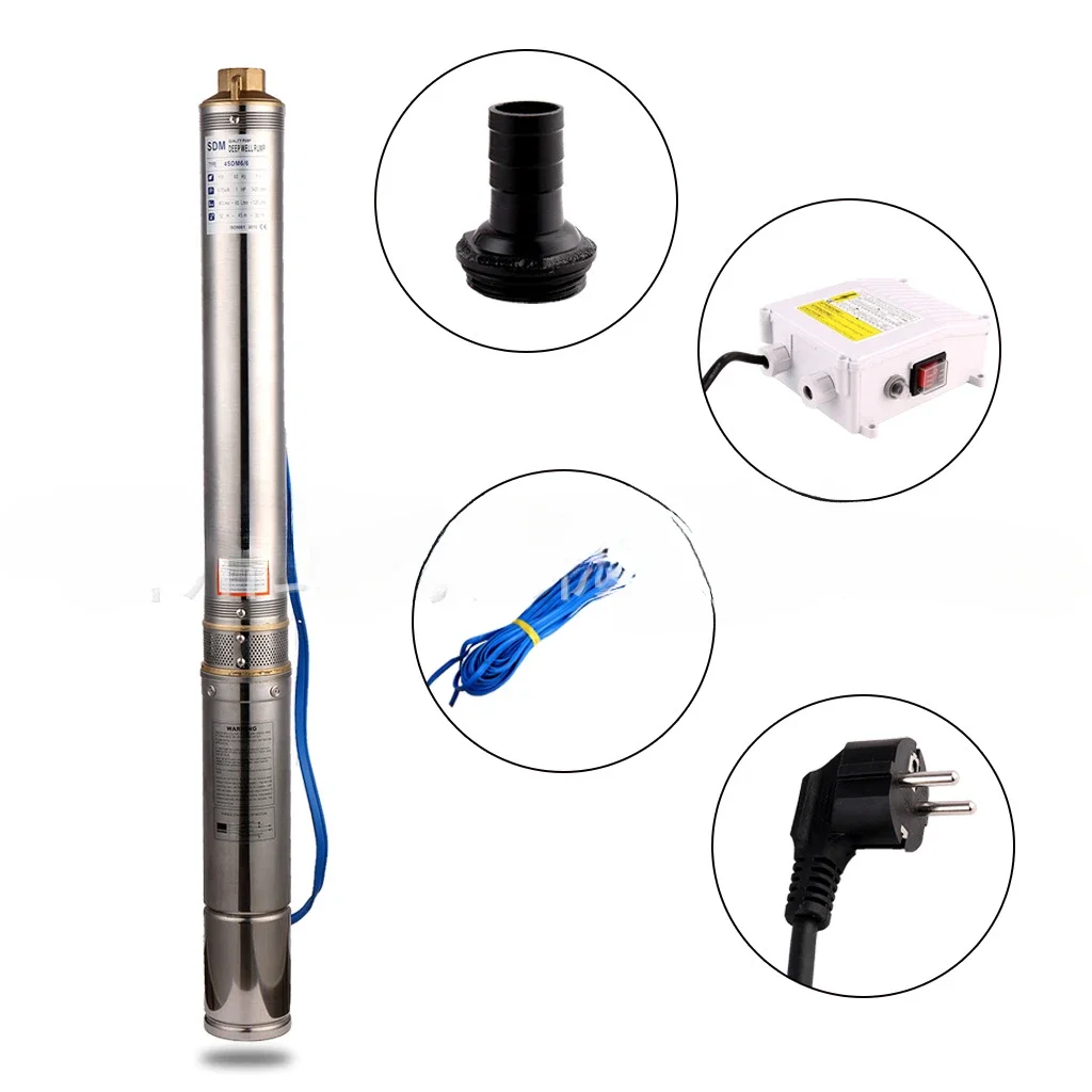 100 high lift stainless steel multi-stage submersible deep well pump 1.5Hp industrial oil immersion pump large flow