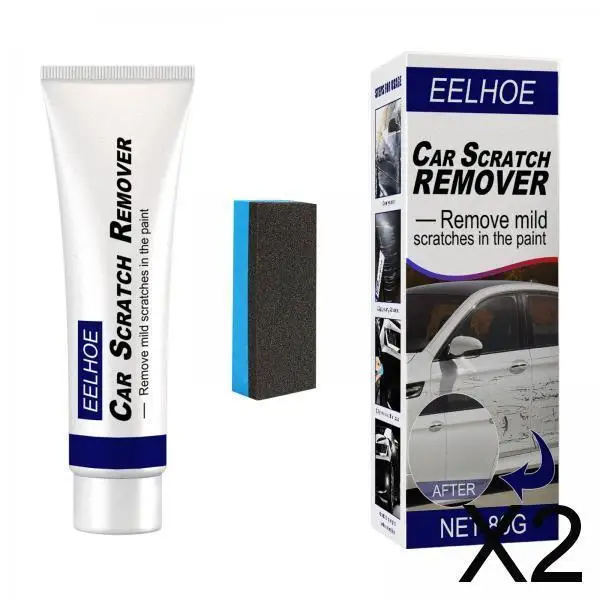 2xCar Body Scratch Remover Polishing Tools Paint Care Set Vehicle Quick Repair 80g