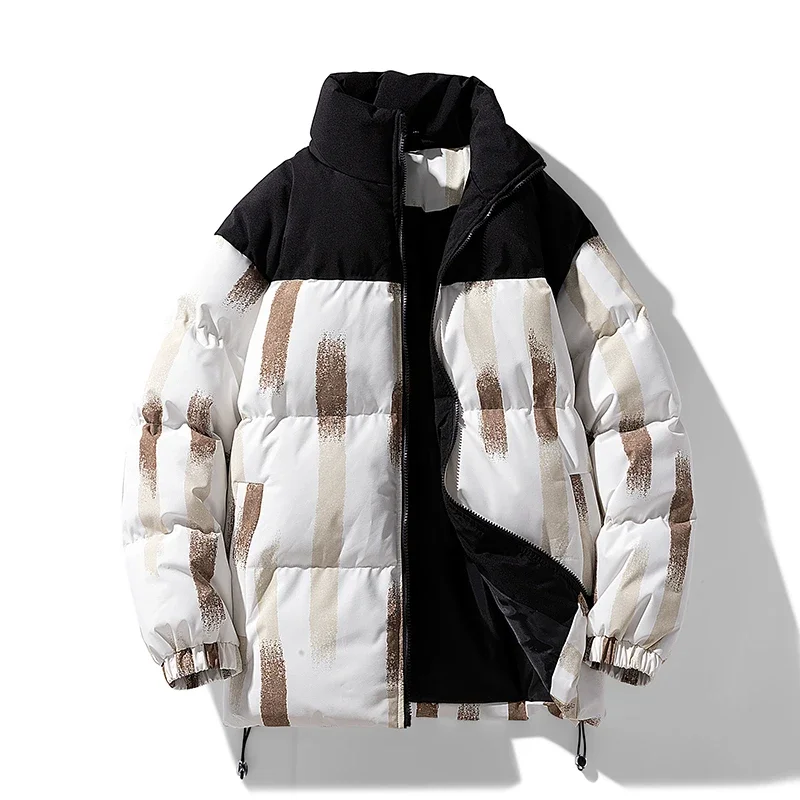 الوقوف طوق القطن سترات موضة عادية نمط الرجال الملابس مقاومة للرياح Roupas Masculinas جودة مريحة سميكة الدافئة
