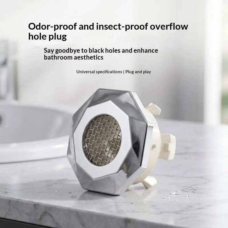 2pcs Bathroom Basin Overflow Hole Cover Drain Insert Snap In Clips Perforated Sink Trim Replacement Accessory