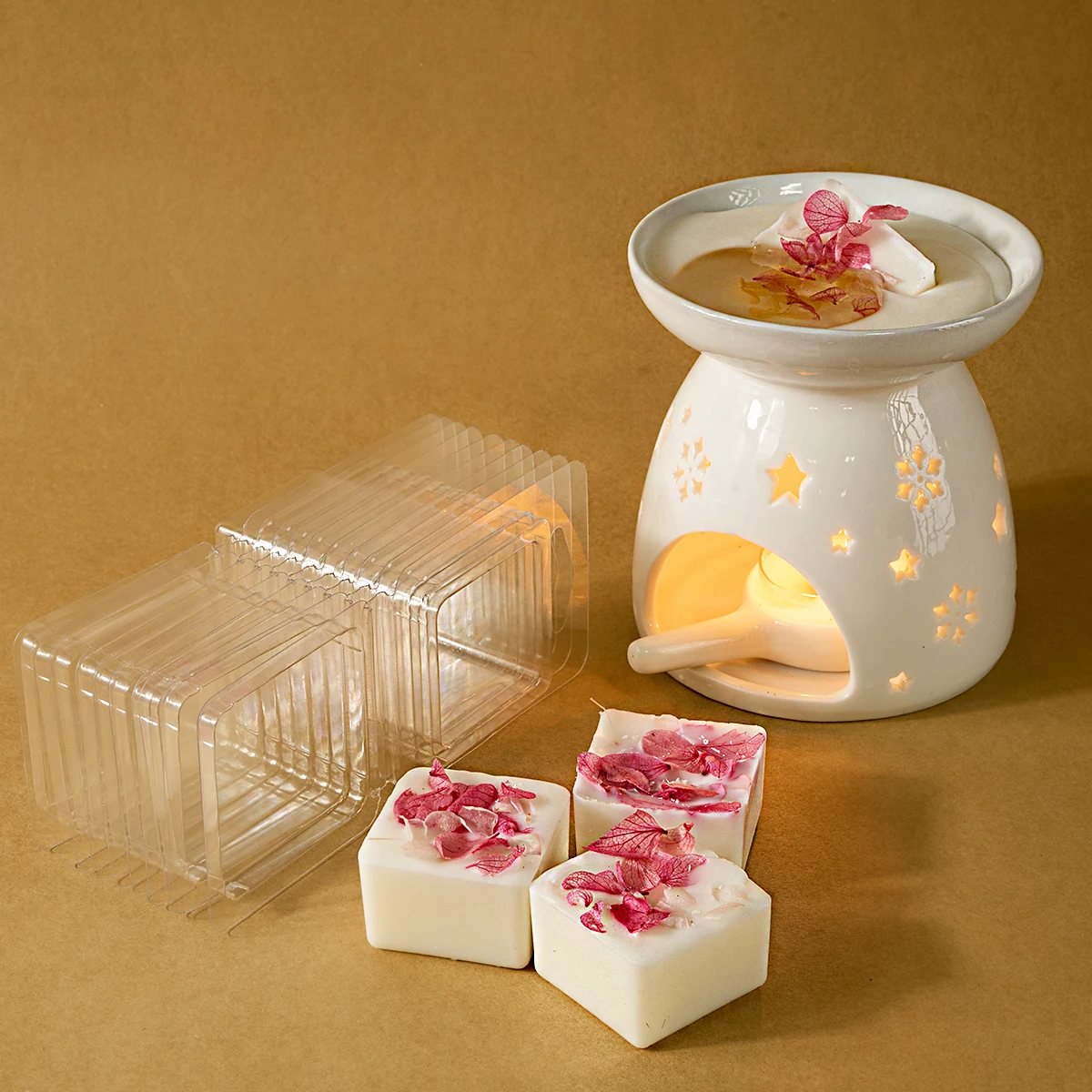 قوالب شمع تذوب مربعة الشكل ، صدف شمع شفاف ، ذوبان شمع بلا رشاش ، صناديق شموع ، لوازم مصنوعات يدوية ، أدوات سهلة الصنع ، 10-20 #2