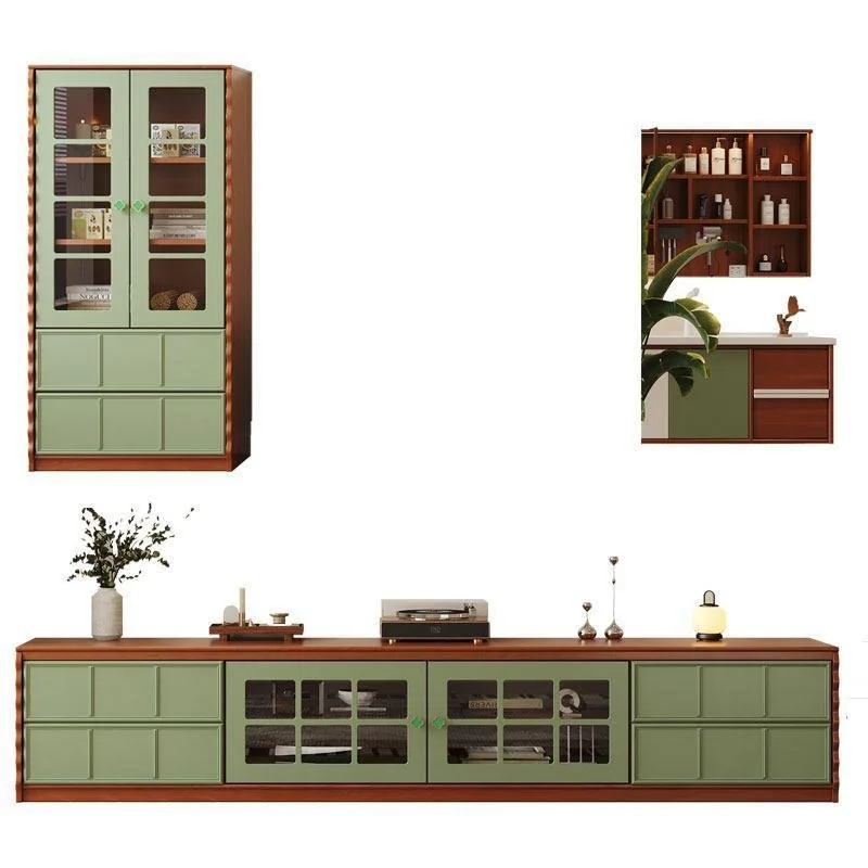 Bauhaus TV cabinet, solid wood living room furniture in the ancient style floor c