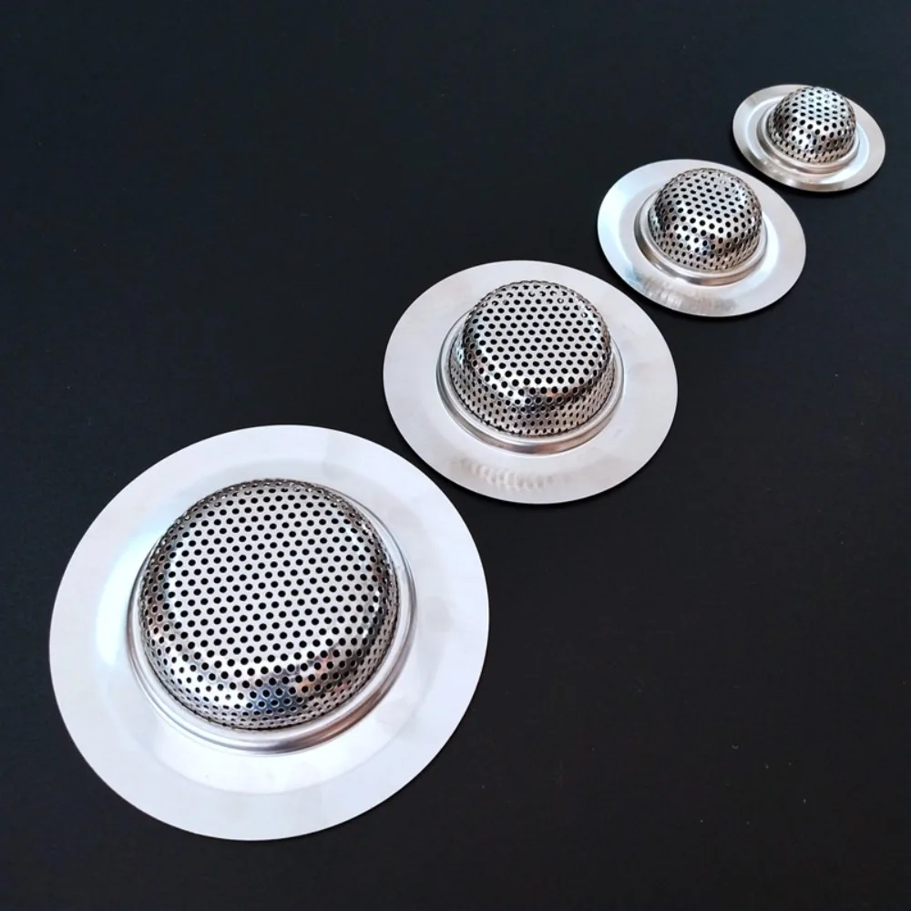 Drain Hole Filter Hat Shape Mesh Sink Strainer Filter Anti-clogging Rough Hole Stainless Steel Sink Strainer Mesh Fine Bathroom