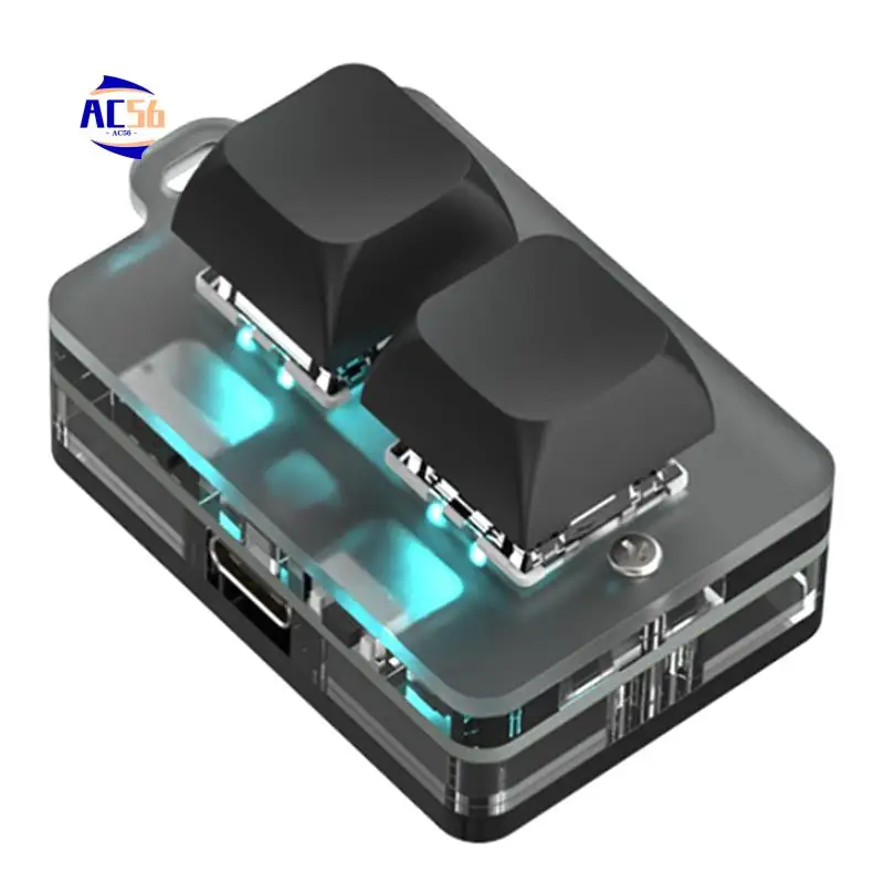 

AC56-Bluetooth Mini 2 Key Keypad Copy Paste Hot Swap Games One Key Password Mechanical Key Accessories For Home And Travel