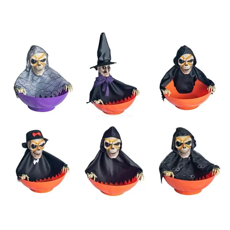 

Halloween Animated Screaming Bowl Candy Holder with Red Eyes