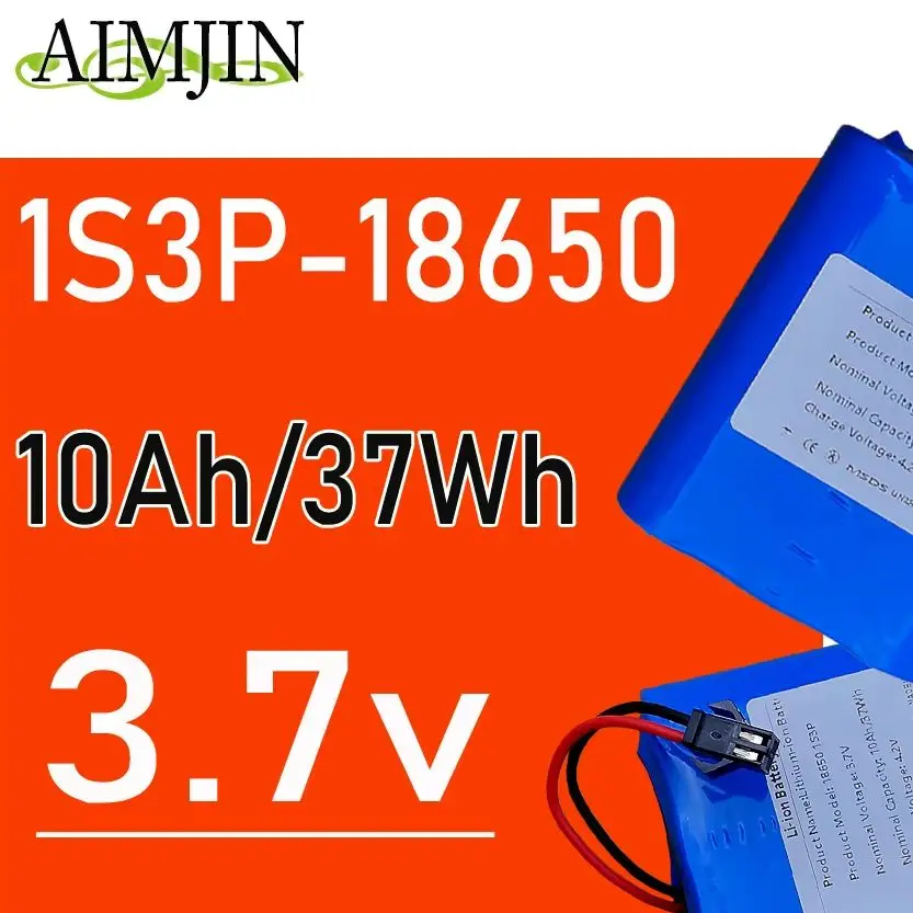 

INR18650 100% Original 10000mAh/10AH 20A battery pack 1S3P 3.7V screwdriver battery 18650 battery SM plug