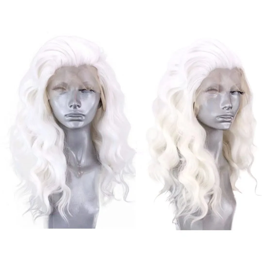 White HD Lace Frontal Wig 13x4 Wigs 30 Inch Short Body Wave Wig 250 Density Transparent Lace Brazilian Hair Synthetic Wig