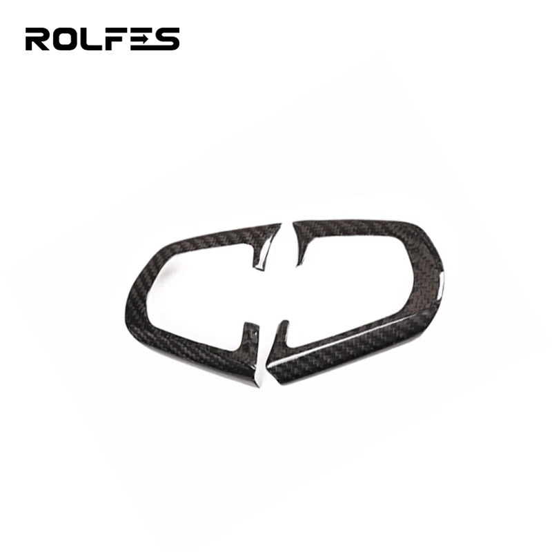 ROLFES For BMW 5 Series G30 2018-2019 X4 G02 2018-2019 Real Carbon Fiber Auto Steering Wheel Button Frame Trim Car Accessories