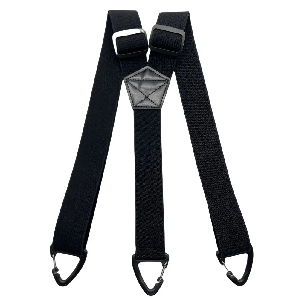 

Heavy Duty Work Suspenders 3.8cm Wide with 3 Gripper Clasps Elastic Pants Braces Retro Elegant Adjustable Suspenders Work Use