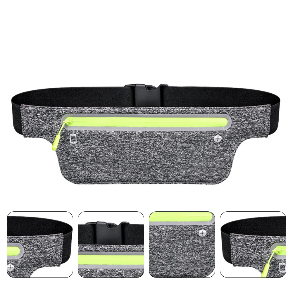 1Pcs Running Phone Bag Waterproof Nylon Waist Bag Reflective Strip Outdoor Belt Pack Portable Storage for Jogging Cycling Hiking