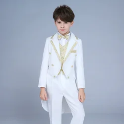 Büyük erkek, gençlik ve çocuklar için bahar yüksek kaliteli Tailcoat, çocuklar için resmi Tailcoat, parlak parti performans giyim