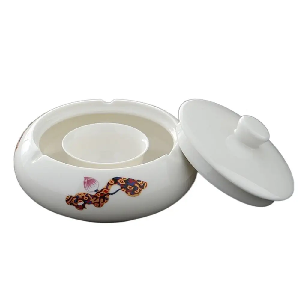 Traditional Calligraphy Inkstone Hot Pot Shaped Chinese Style Calligraphy Inkwell Dish with Lid Double Layer Ink Stone