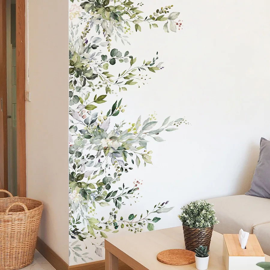 Green Plants Vines Flowers Butterflies Wall Stickers Children's Rooms Children's Wall Stickers Girls Room Decorations