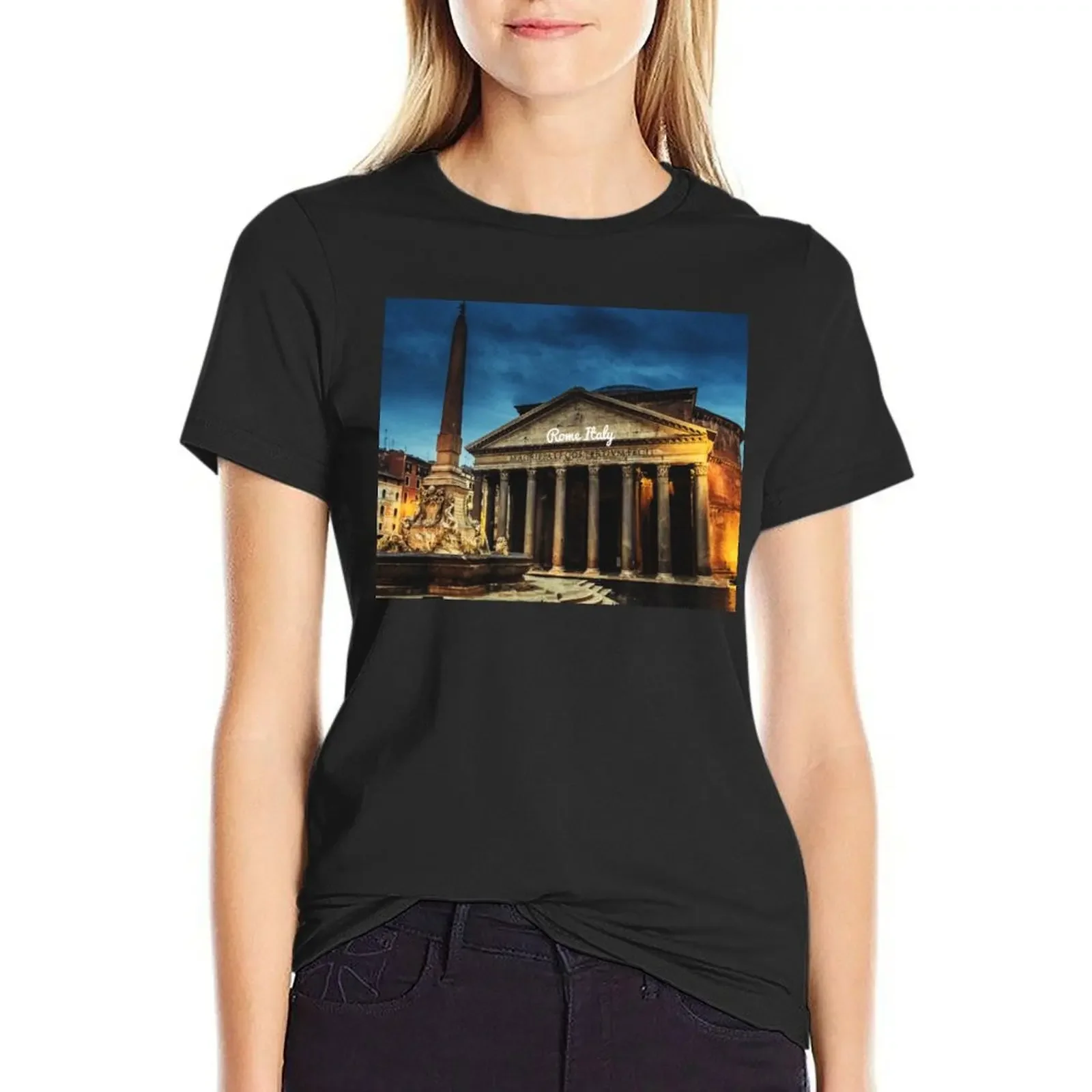 

Rome, Italy - Impressive Pantheon T-Shirt customizeds sports fans oversized Women tops