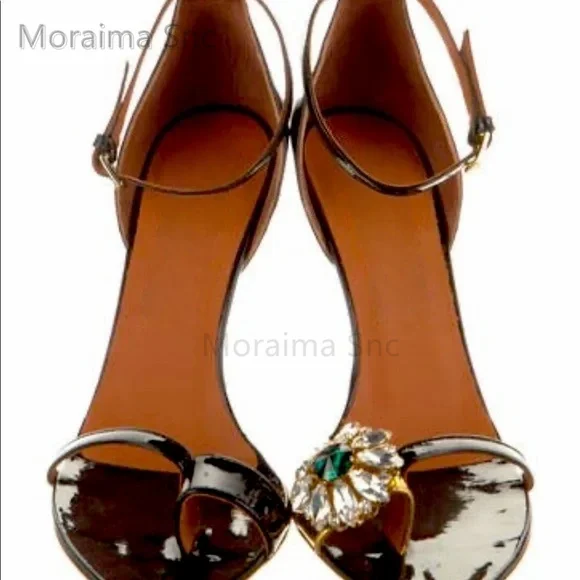 Women's Split Toe Sandals High Heels Rhinestone Cover Heel Novelty Stiletto Ankle Strap Designer Party Runway Summer Shoes