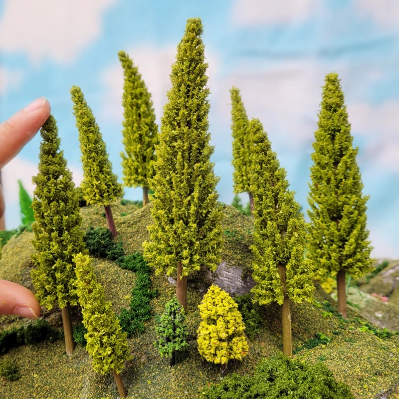 20pcs 9-13cm mixed Simulation Pine Tree Model Train Railway Layout Scenery Diorama Diy Micro-landscape decration