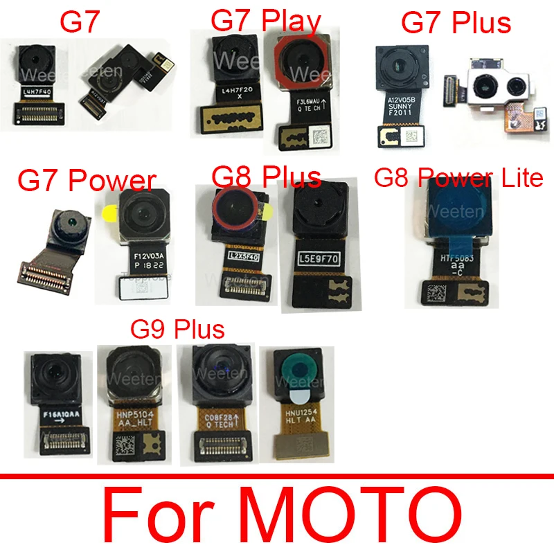 Front Facing & Rear Main Camera For Motorola Moto G7 G8 G9 Plus G7 Play G7 Power G8 Power Lite Small Back Camera Module Parts