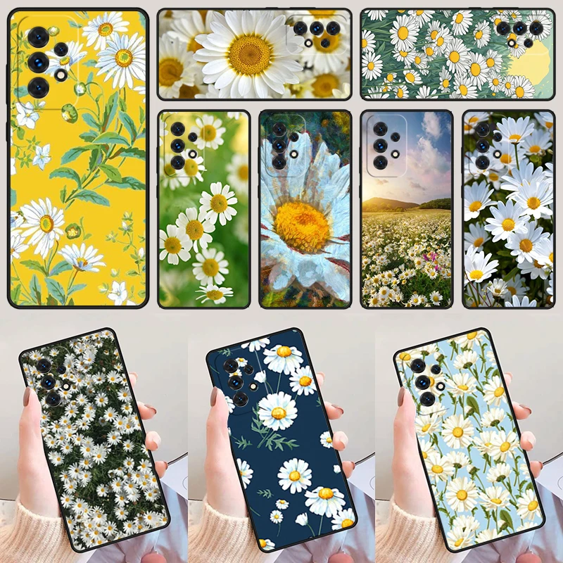 Daisy White Yellow Flower For Samsung Galaxy A52 A72 A73 A20e A21S A50 A70 A11 A12 A42 A31 A40 A51 A71 A32 A80 Phone Case Cover