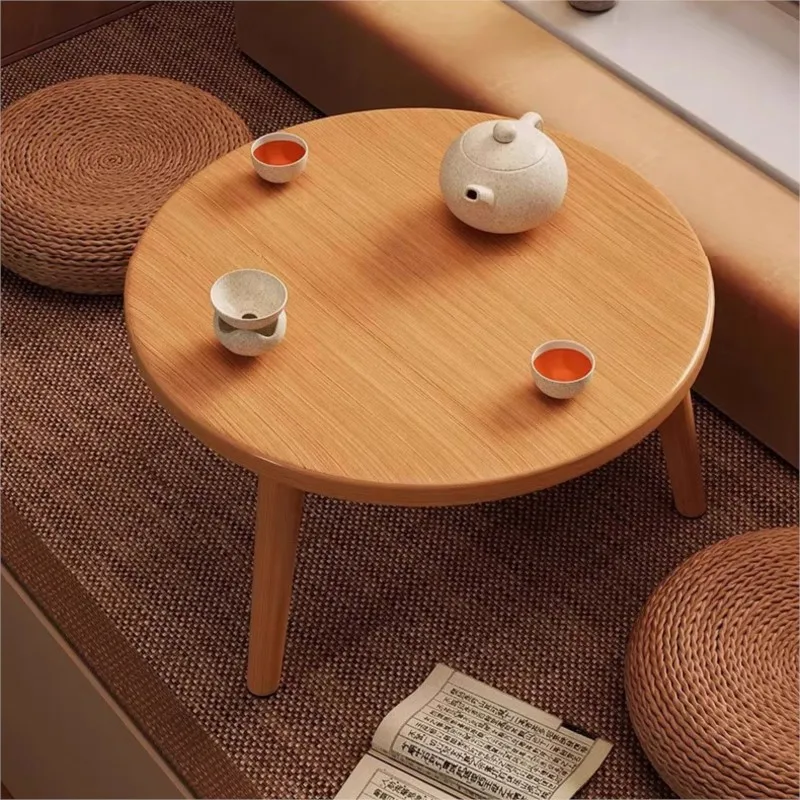 Low Tatami Coffee Table Solid Wood Legs Scratch Resistant Feet Pad Multifunctional Small Floor Table