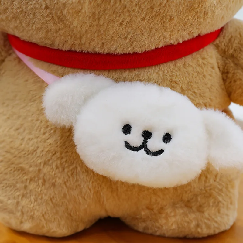 Muñeco de peluche de perro de línea Kawaii, bonito bolso de transporte de perro de línea de Anime, almohada suave de estilo para niños, regalo de cumpleaños y Navidad para niñas