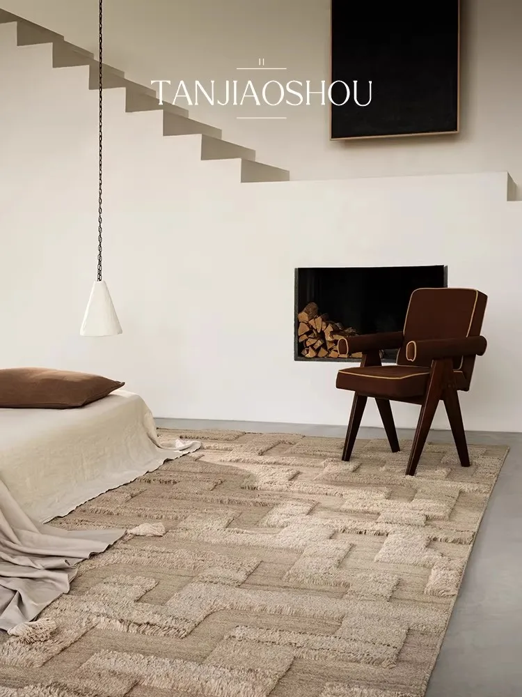 

European Style Simple Design Handmade Production Carpet Modern Light luxury Advanced Decoration Living Room Thickened Carpet