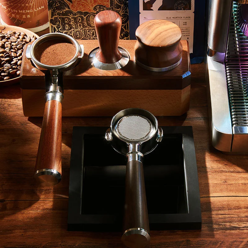 58mm Coffee Stainless Steel Bottomless Portafilter Wood Handle for Expobar E61 ROCKET/RANCILIO/La Cimbali Kitchen Accessories