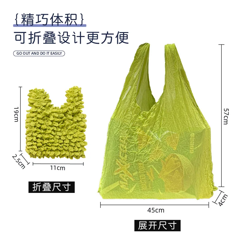 Borsa tote portatile pieghevole con bolle magiche 2025 Borsa per la spesa ecologica a prova di rughe di grande capacità