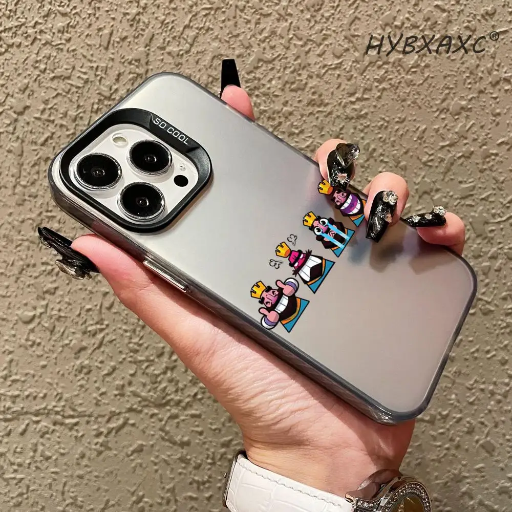 Funda para Teléfono con Diseño de Juego de Cartas C-Clash Royale, Emojis de C-Clash Royale, Clash of Clans, para iPhone 17, 16, 15, 14, 13, 12, 11 Pro Max Air