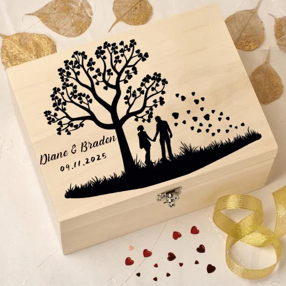 

Personalized Keepsake Box,Personalized Engraved Gift Box, Couple's Custom Box, Memorial Gift Box, Wooden Storage Boxes