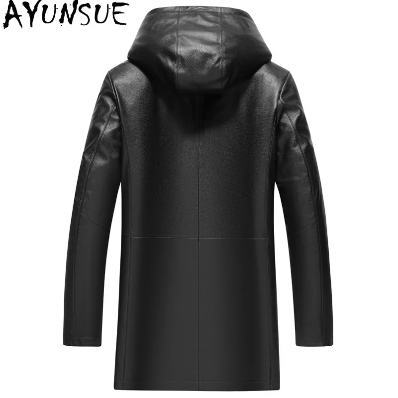 AYUNSUE Genuine Leather Jacket Men Real Fur Coat Mink Fur Liner Leather Jacket Real Cowhide Jackets for Men Chaquetas Hombre