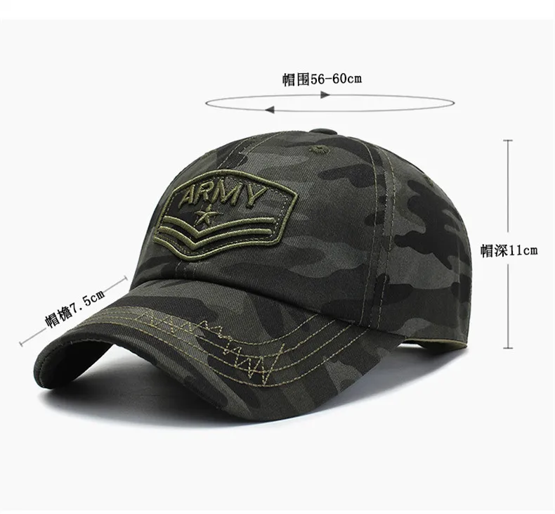 High Quality Army Camouflage Baseball Cap Male Bone Masculino New Tactical Men\'s Cap Camo Snapback Hat Trucker Adjustable hats